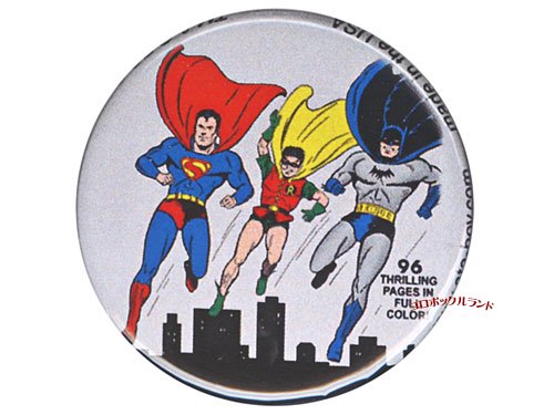 Dcコミック缶バッジ039 バットマン ロビン スーパーマン アメリカン カントリー雑貨のコロボックルランド