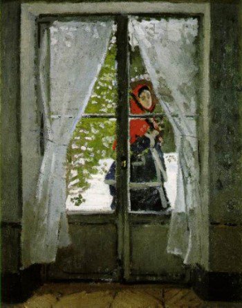 赤いスカーフ、モネ夫人の肖像