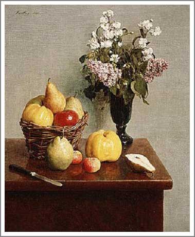 アンリ ファンタン ラトゥール 花と果物の静物 絵画 油画複製画 販売 アート名画館