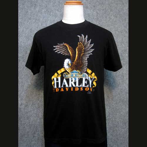 古着 HARLEY-DAVIDSON両面プリント黒Tシャツ・80年代ハーレー・ダビッドソン - 古着 通販 メンズ・レディースの古着屋Chum