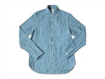 maillot sunset gingham round work shirts SAX x BLUE