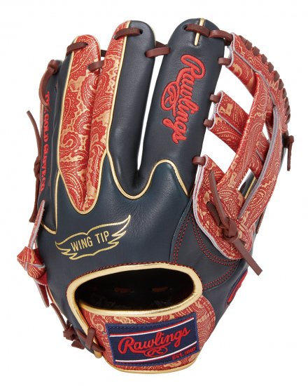 ローリングス（Rawlings） HOH PAISLEYシリーズ 軟式グラブ（オールラウンド用）（カラー【N/SC】ネイビー/スカーレット） -  スポーツ用品の総合通販　オーゾネ