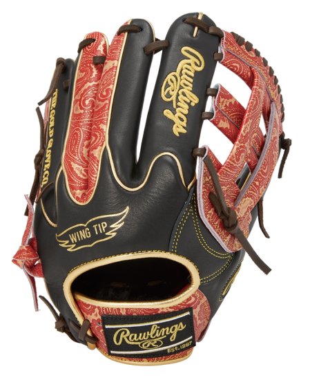 Rawlings ローリングス　HOH PAISLEYシリーズ 軟式グラブ（オールラウンド用）（カラー【B/SC】ブラック/ブラック） -  スポーツ用品の総合通販　オーゾネ