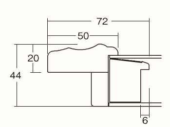 7740 銀 F10号 530×455mm アクリル付き油彩額縁 表面保護アクリル