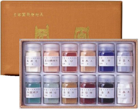 新品即決 【岩絵具】 日本画用 約100袋（色）詰め合わせ箱 画材 