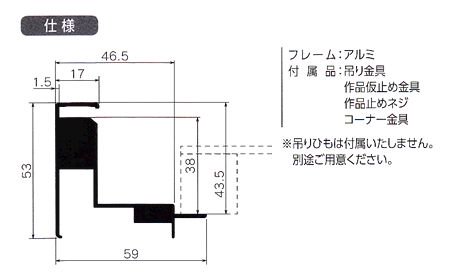 CX-62 号数：80号 浮き出しタイプ アルフレーム仮額・出展用額縁