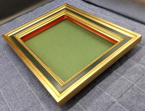 アンジュ 金+緑 F20号 油彩額縁 アクリル板仕様【大型商品※送料別途お 
