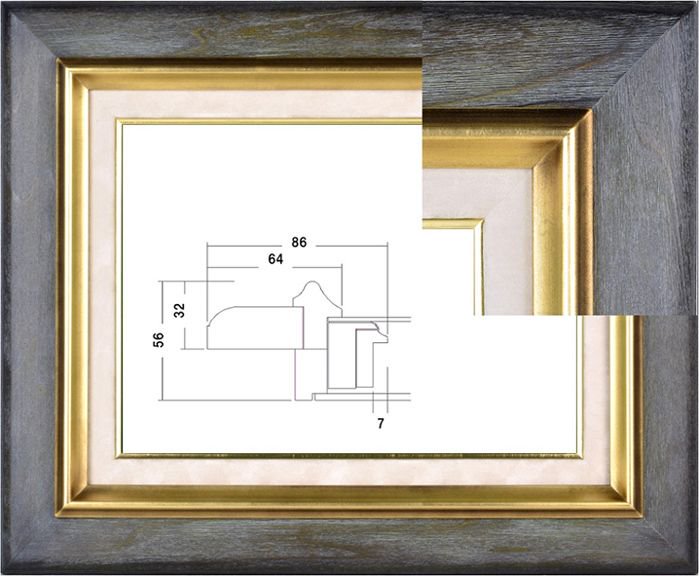 7751 ウッドゴールド F6号(410×318mm) 油彩額縁 木製フレーム 表面保護