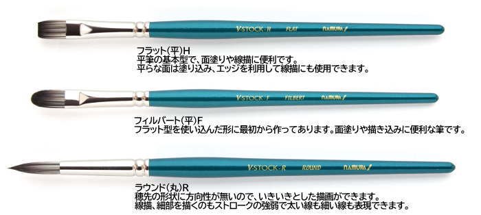 V-STOCK 6号 V型高級ナイロン 名村大成堂 ナムラ アクリル筆 - 額縁 - 激安通販 | 額のまつえだ / 油彩・水彩・デッサン額縁専門店