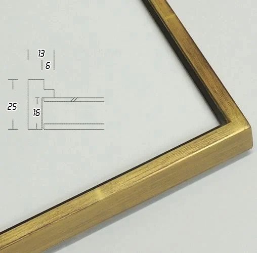 スティング 金+黒 40角(400×400mm) 箔仕上げデッサン額縁 正方形