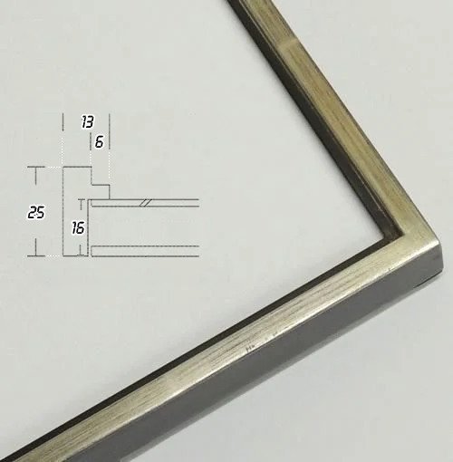 スティング 銀+黒 40角(400×400mm) 箔仕上げデッサン額縁 正方形