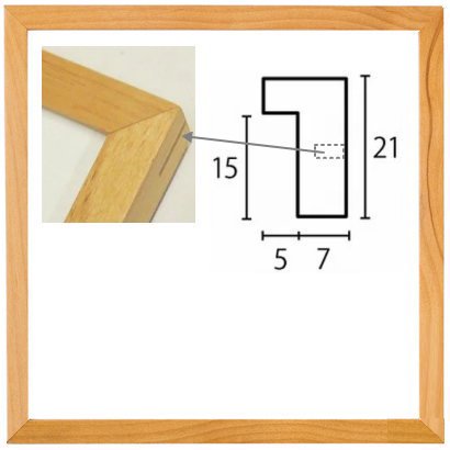 D771 キジ 10角 (100×100mm) デッサン額縁 木製フレーム 正方形 木地 