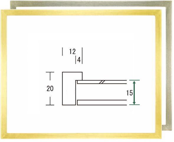 キューブ 金/銀 半切 545×424mm 水彩・デッサン額 木製フレーム 額縁