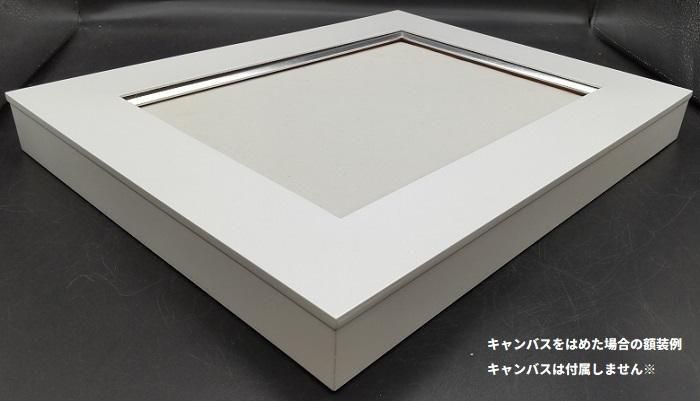 油絵F6 白胡蝶蘭 (板に油絵) 表面アクリル板付き 額グレー