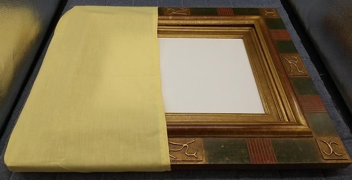 油彩画額装付 風景画「ジーちゃーん、バーちゃーん」油彩画F4/箱型フレーム