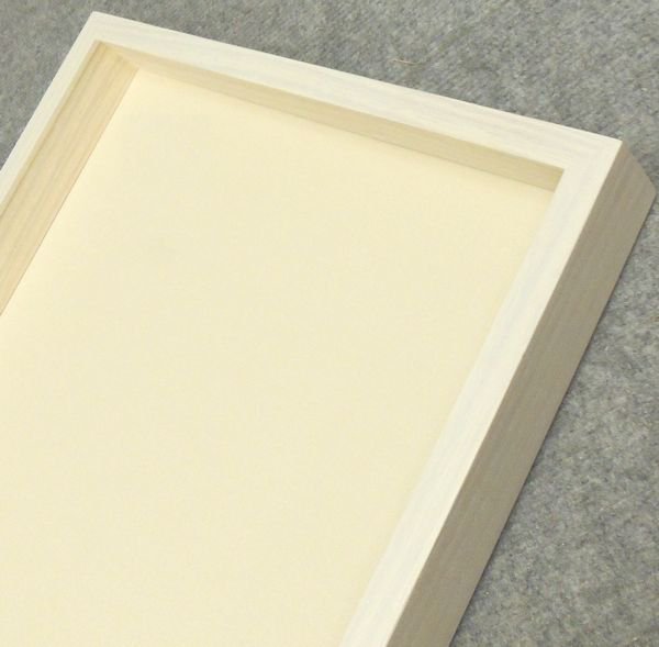 細角箱15 乳白 F0号 180×140mm 油彩額縁 木製・アッシュ材 アクリル