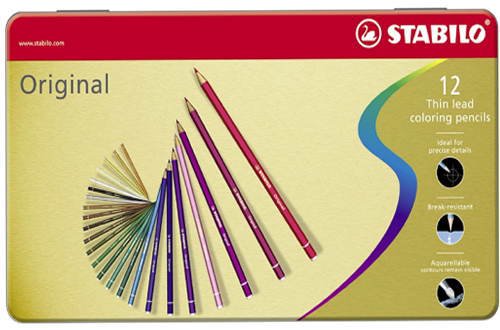 STABILO オリジナル (硬質芯水彩色鉛筆) 12色セット スタビロ - 額縁