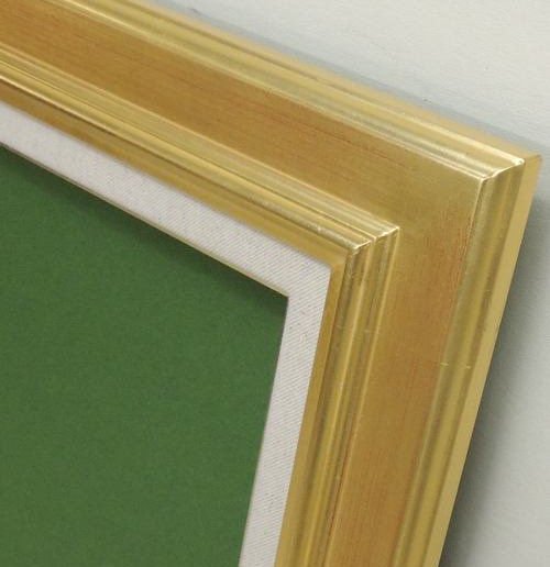 額縁　油絵/油彩額縁 木製フレーム ガラス付 7711 サイズ F4号 ゴールド 金