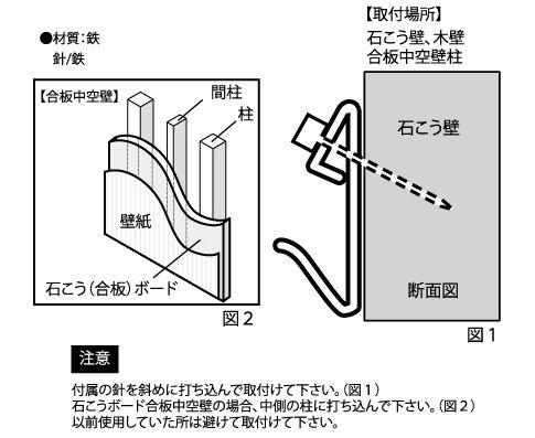 Xフック1号 0017 石膏ボード用 (3ヶ入) 大仙(だいせん) - 額縁 - 激安