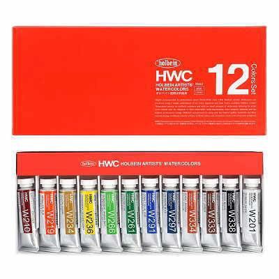 透明水彩絵具セット 12色セット チューブ5号 (15ml) HWC 透明水彩絵具セット 12色セット チューブ5号 (15ml) HWC