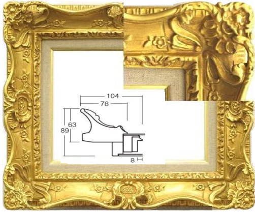 額縁 油絵/油彩 額縁 アクリル付 7805 サイズ F3号 ゴールド 金-