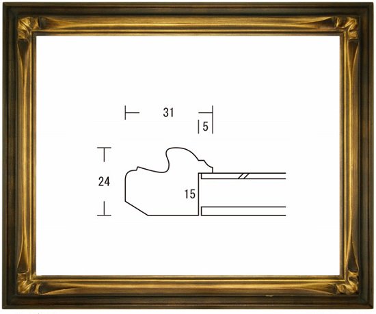 衣笠角紋(きぬがさかどもん) インチ 254×203mm いぶし箔仕上げ デッサン額縁 木製 アクリル仕様 - 額縁 - 激安通販 | 額のまつえだ  / 油彩・水彩・デッサン額縁専門店
