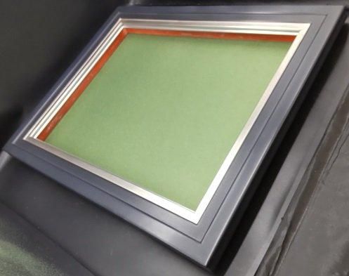 アテネⅡ 銀+青黒 F3号 273×220mm 油彩額縁 アクリル板仕様 同志
