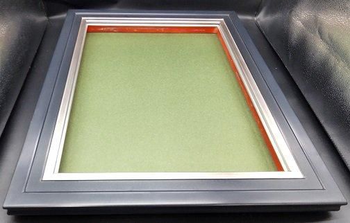 F20サイズ 装飾的な油彩額縁　アクリル付き アンジュ 金+緑 F20号 油彩額縁 アクリル板仕様【大型商品※送料