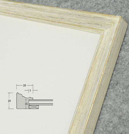 小山 アンティークホワイト 小全紙サイズ 木製デッサン額縁 アクリルガラス仕様 - 額縁 - 激安通販 | 額のまつえだ / 油彩・水彩