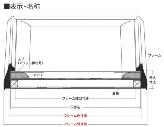 YW-43 全紙1/2 (849×849mm) BP(入り子き付きベタ貼り) タイプ書道額