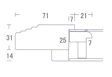 亜土マット付2 青黒 P6号 410×273mm 油彩額縁 アクリル仕様 木製