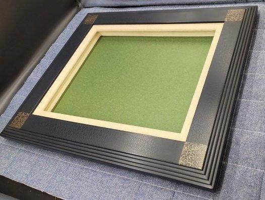 スーパーセール 半額 亜土マット付2 青黒 アクリル板仕様 油彩額縁 410×273mm P6号 額縁