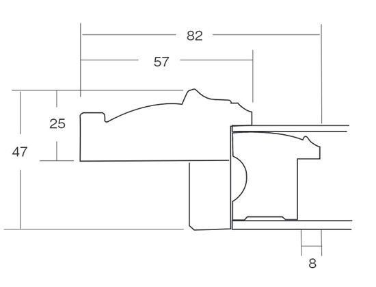 9631 シルバー F4号 333×242mm アクリル板付き油彩額縁 - 額縁