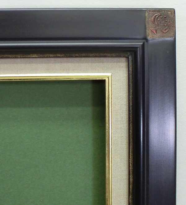 奴型鉄黒 (F4号：333×242mm) 油絵額縁 木製 アクリル仕様 - 額縁