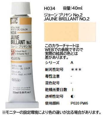 ジョーンブリヤン No.2 (6号-A) 20ml ホルベイン 油絵具 H034 ジョーンブリヤン No.2 (6号-A) 20ml ホルベイン 油絵具 H034