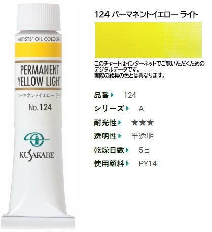 パーマネントイエロー ライト 6号(A) クサカベ油絵具 124 - 額縁