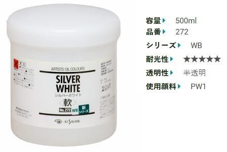 シルバーホワイト(軟練) 500ml缶 クサカベ No.272 (WB) - 額縁