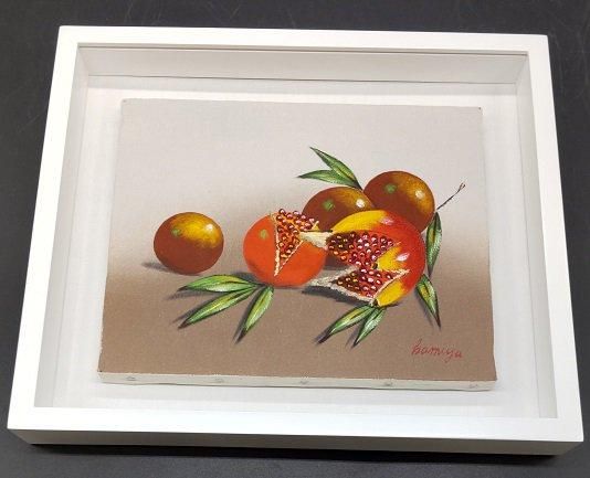 お部屋が明るく○『黄色い花』○がんどうあつし肉筆絵画厚塗りF6