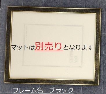 水彩額縁 5871 ホワイト/ブラック 小全紙 アクリル板仕様 お洒落な木製 