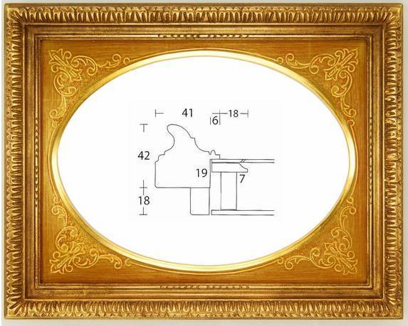 イタリアA いぶし金 F4 楕円マット油彩額縁 アクリル仕様 - 額縁