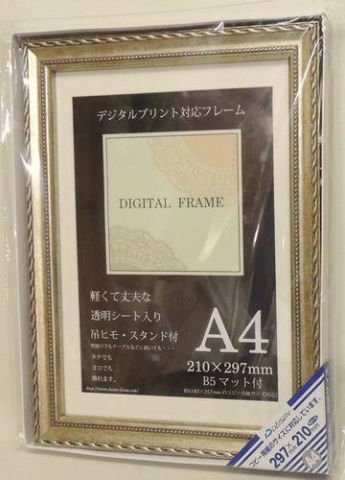 フクシア シルバー A4 スタンド付額縁 297×210mm アウトレット品