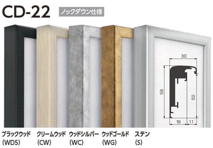 CD-22 SM(サムホール) 227×158mm アルフレーム 仮額・出展用額縁 仮縁