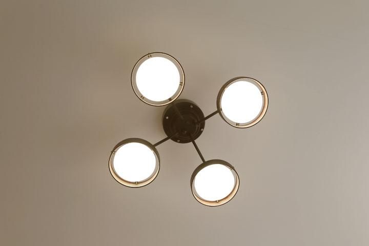 ブラウン 4灯 シーリングライト LED 4灯シーリングライト リモコン付き Planet ブラウン