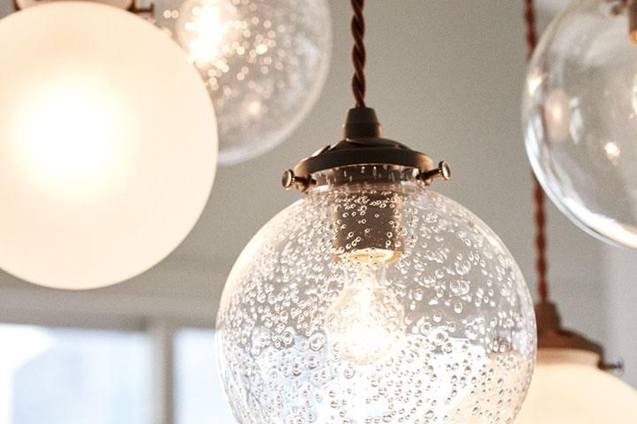 クリアガラス 5灯ペンダントライト 5灯ペンダントライト LED ガラス 照明 Orelia｜デザイン照明のCROIX