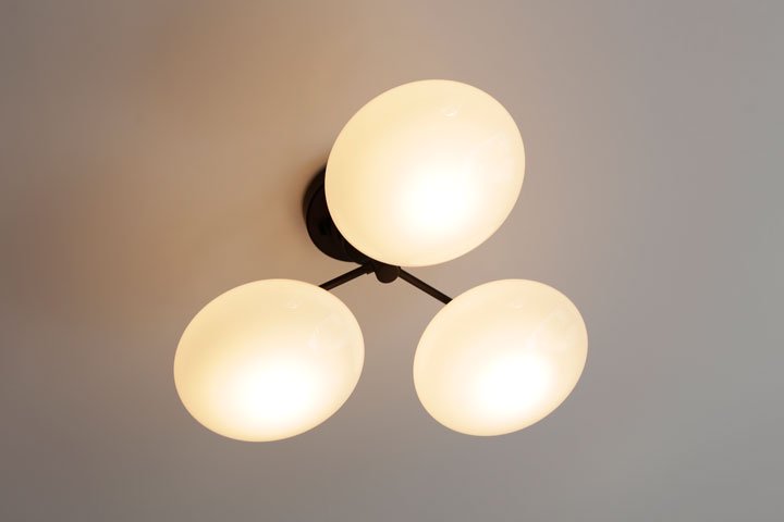 3灯シーリングライト ガラス レトロ 照明 Fatima｜デザイン照明のCROIX