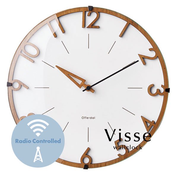 ウォールクロック 電波時計 壁掛け時計 木製 Visse｜デザイン照明のCROIX