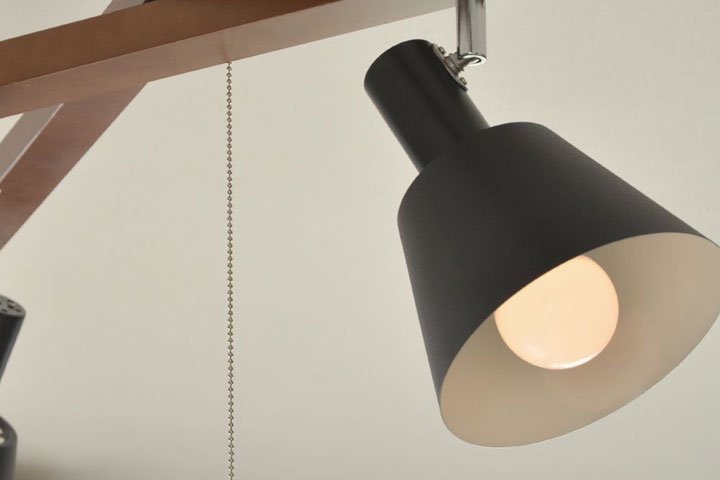 4灯スポットライト 木製 シーリング SLOT ブラック｜デザイン照明のCROIX