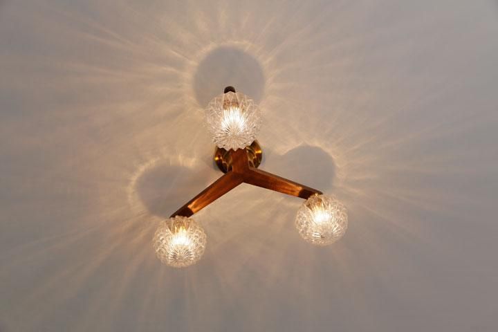 3灯シーリングライト ガラス LED Marion クリア｜デザイン照明の