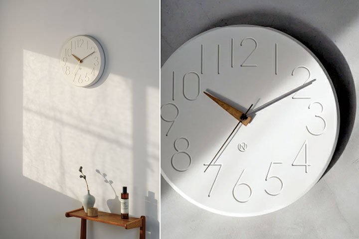 ウォールクロック 壁掛け時計 シンプル 白 Smuk｜デザイン照明のCROIX