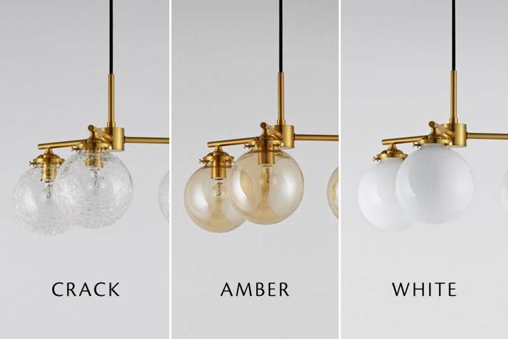 3灯ペンダントライト ガラス ゴールド Riquet｜デザイン照明のCROIX